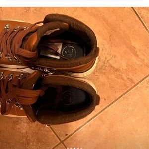 Danner hiking boots size 5.5 with thick socks, size 6 with thin socks.